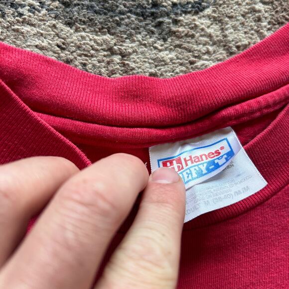 Vintage 1999 Chi Omega Alpha Delta Pi Flowering Philanthropies Red Shirt Sz M - Picture 4 of 6